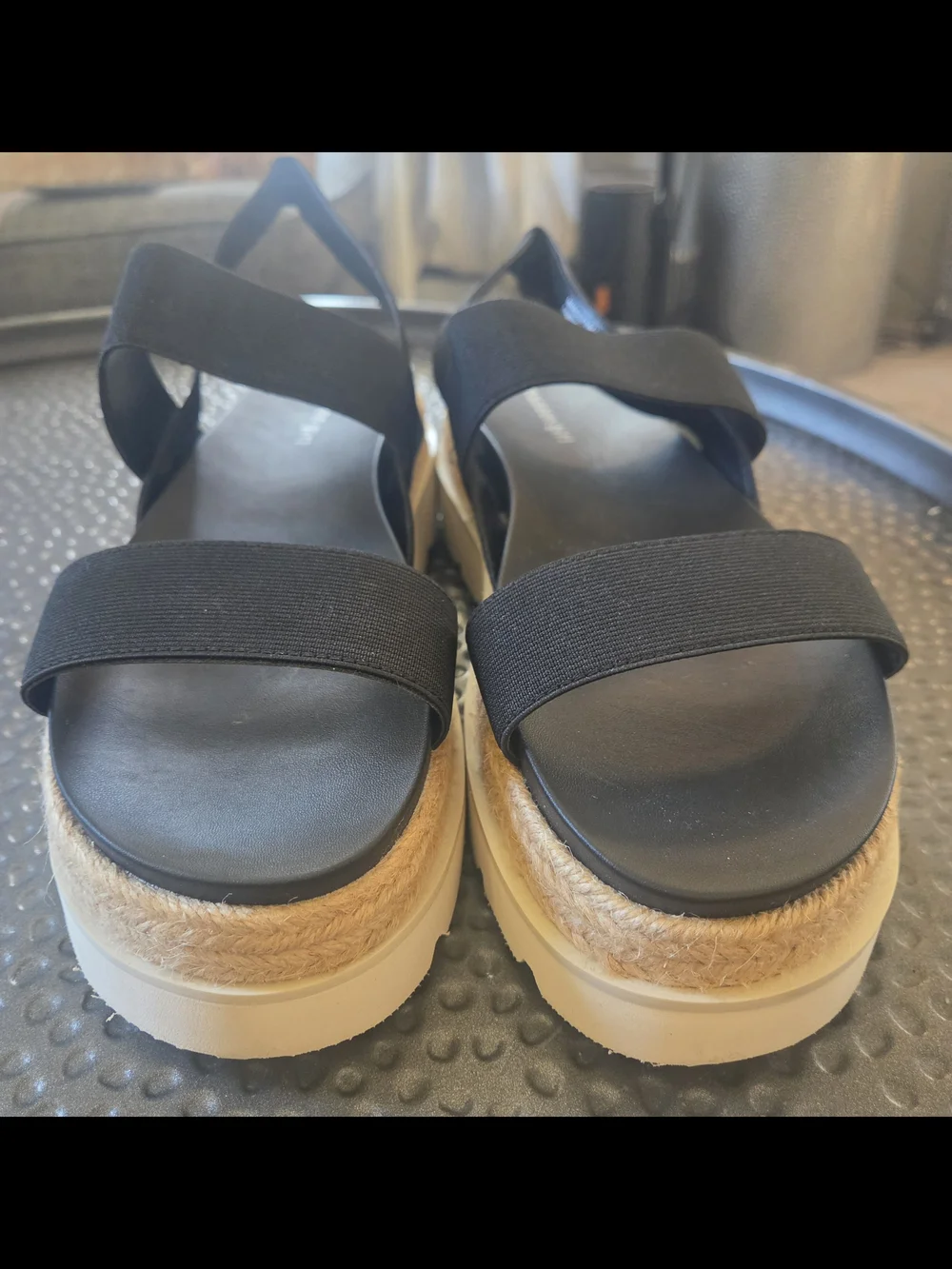 NWOT Madden Girl Black Elastic Strap Platform Sandals